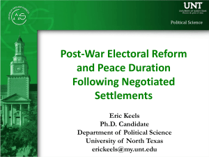 Post-War Electoral Reform and Peace Duration following Negotiated