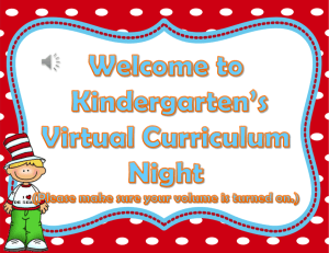 Kindergarten's Virtual Curriculum Night