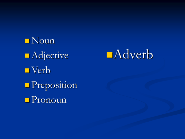 Adjective Or Adverb 