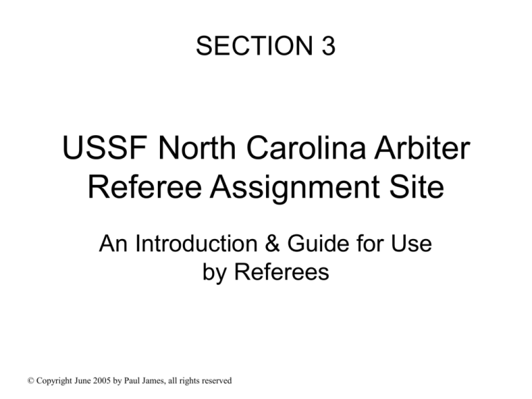 Section III North Carolina Soccer Referees Association