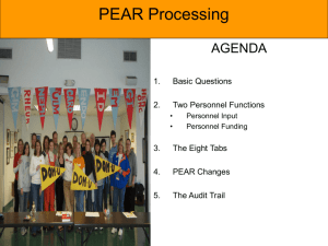 PEAR Processing - Clinical Departments