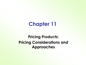 Chapter 11 Pricing Products