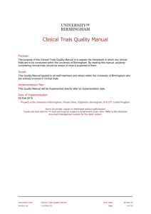 Clinical Trials Quality Manual v. 1.0 (EAv1.0) for web