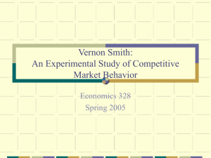 Vernon Smith: An Experimental Study of Competitive Market Behavior