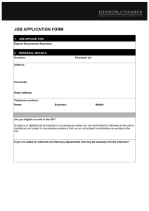 job application form - London Chamber of Commerce and Industry