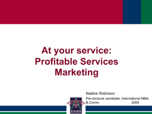 At your service: profitable services marketing