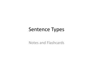 Sentence Types - Mulvane School District USD 263