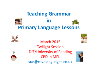 Teaching Grammar in Primary Language Lessons
