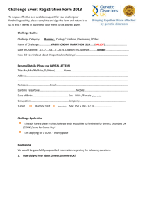 Challenge Event Registration Form 2013