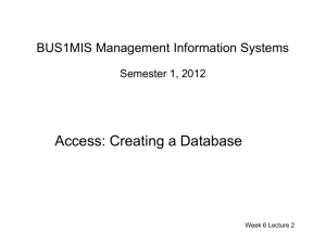 Access: creating a database