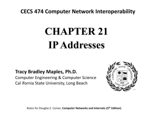 Chapter 21 -- IP Addresses - California State University, Long Beach