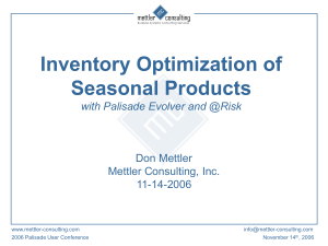 Inventory Optimization of Seasonal Products