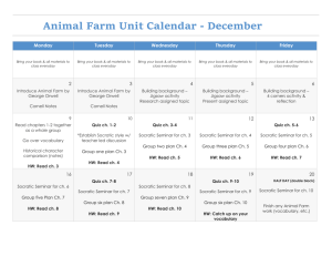 Animal Farm Unit Calendar