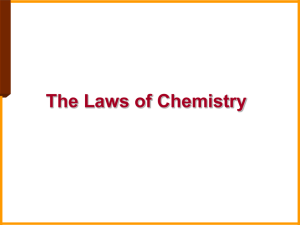 The Laws of Chemistry