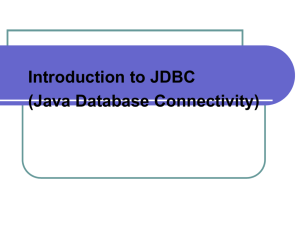 Introduction to JDBC(Java Database Connectivity).