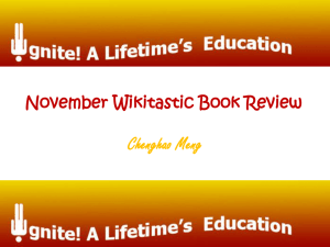 November Wikitastic Book Review
