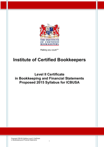 Level II Certificate in Bookkeeping and Financial Statements