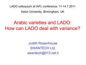 Arabic varieties and LADO IAFL 2011 final