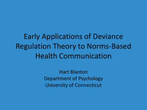 Early Applications of Deviance Regulation Theory to Norms Based