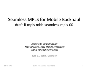 The key concepts for Seamless MPLS
