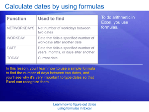 Calculate dates using formulas