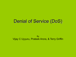 Denial of service (DOS) - Computer Science and Engineering
