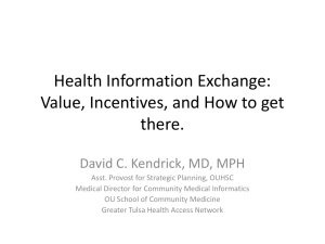 Health Information Exchange - The Oklahoma Health Care Authority