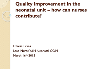 Quality improvement in the neonatal unit