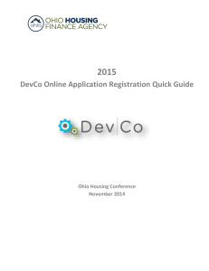 DevCo Online Application Registration Quick Guide