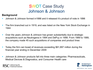 SWOT Case Study Johnson & Johnson