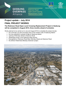 July 2014 FINAL PROJECT WORKS The Robinson Road Open
