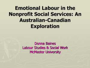 Emotional Labour in the Nonprofit Social Services: An Australian