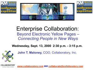 Enterprise Collaboration: Beyond Electronic Yellow Pages