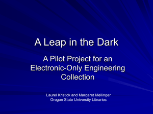 A Leap in the Dark - ScholarsArchive@OSU is Oregon State