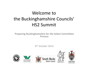 Welcome to the Buckinghamshire Councils* HS2 Summit