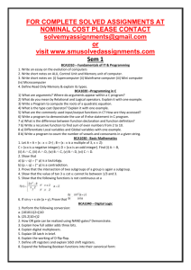FOR COMPLETE SOLVED ASSIGNMENTS AT NOMINAL COST