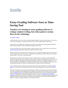 Essay-Grading Software Seen as Time