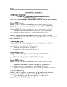 Enrichment Activities Language Category