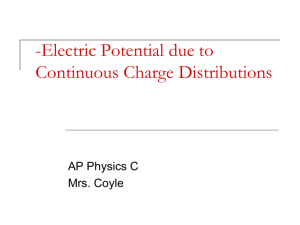 4 Electric Potential due to a Continuous Charge Distribution