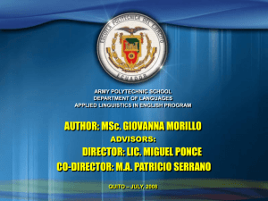 ARMY POLYTHECNIC SCHOOL DEPARTAMENT OF LANGUAGES