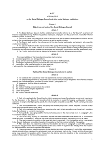 ACT of 24 July 2015 on the Social Dialogue Council and other