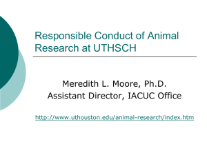 Responsible Conduct of Animal Research