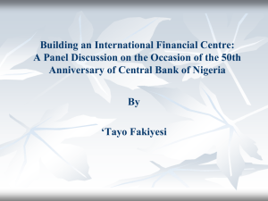 Building an International Financial Centre