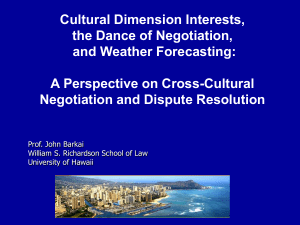 Cross Cultural Negotiation