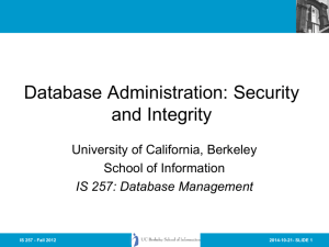 IS 257: Database Management