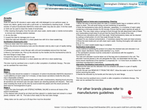 Tracheostomy Cleaning Guidelines