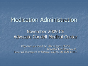 November 2009 Medication Administration