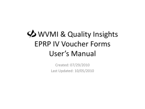 WVMI / EPRP IV Pay Voucher Users Manual