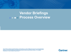 Vendor Briefings Overview.