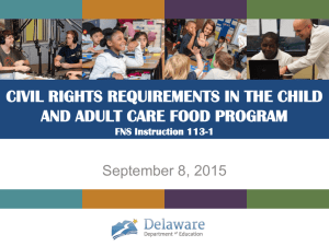 2016 CACFP Civil Rights PPT - Delaware Department of Education
